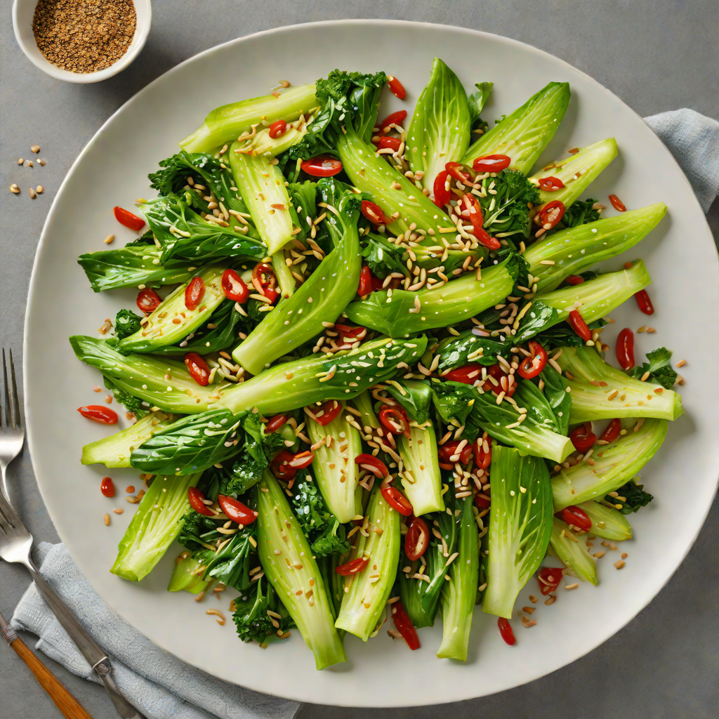 Garlic and Chili Stir-Fried Bok Choy with Sesame Seeds