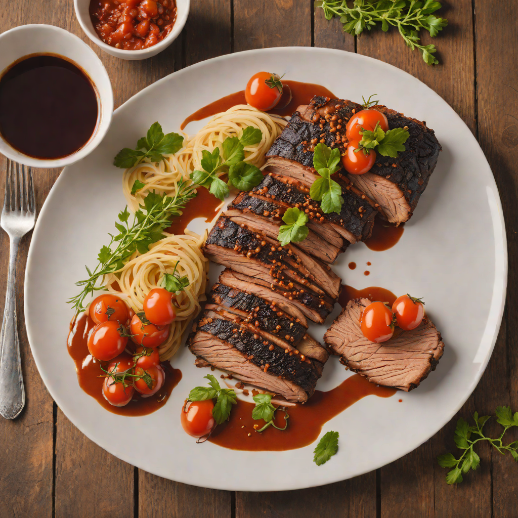 Ironhorse Barbecue Brisket with Coffee-Rub and Smoky Tomato Sauce