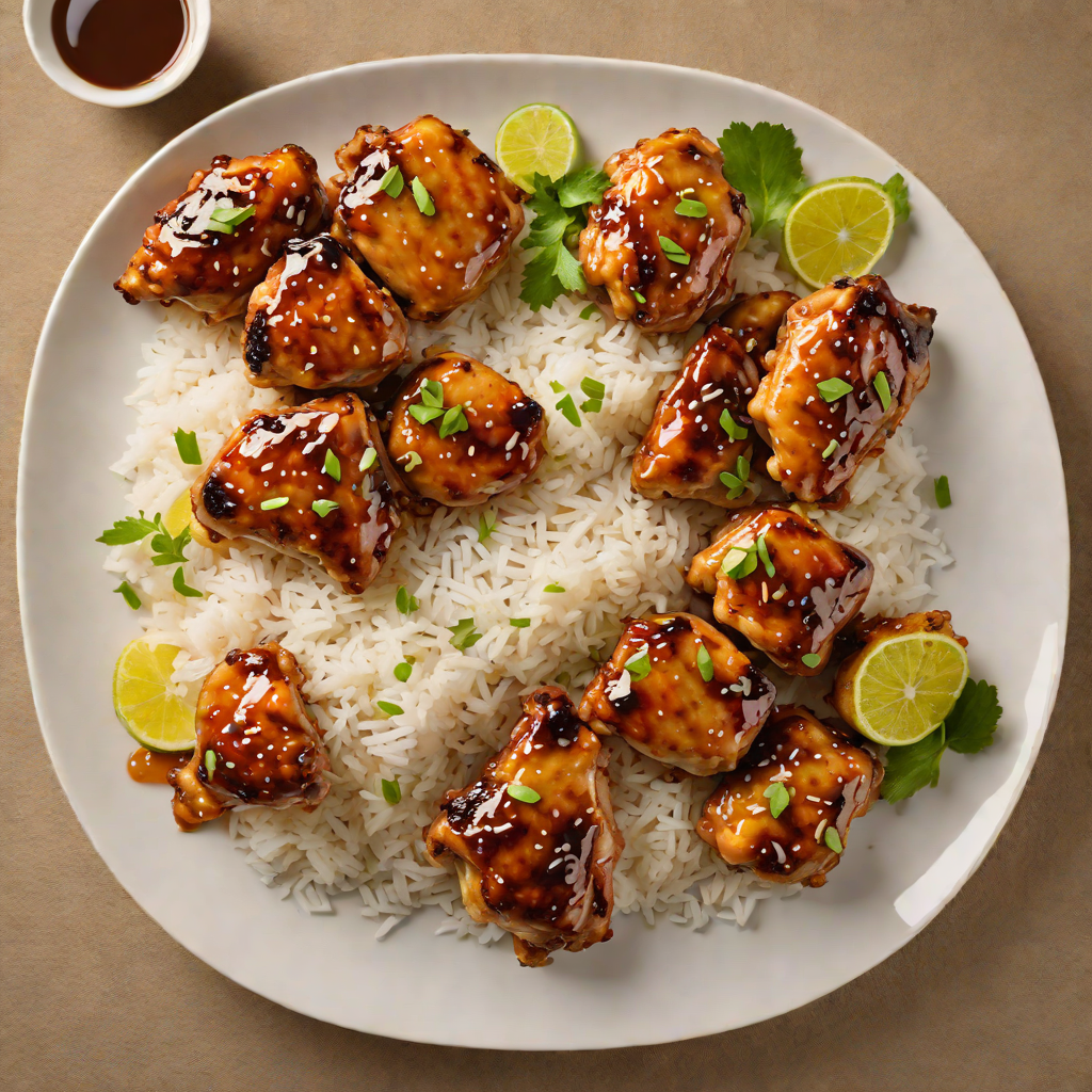 Sweet Honey-Glazed Chicken Thighs with Steamed Rice