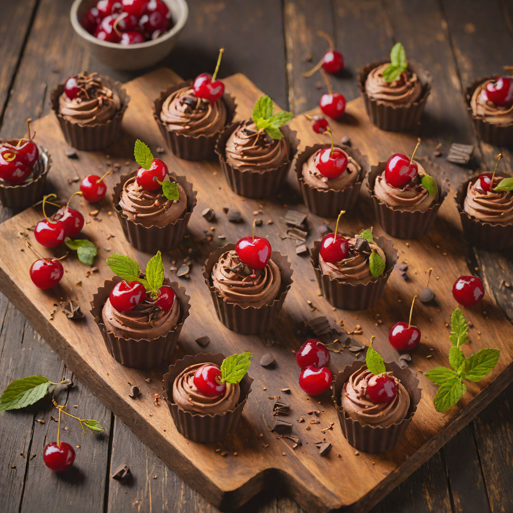 Whimsical Chocolate and Cherry Mousse Cups