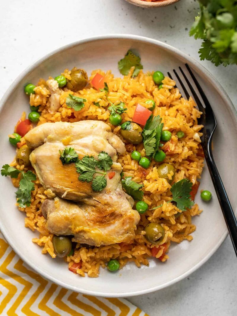 Arroz con Pollo con Salsa de Mango