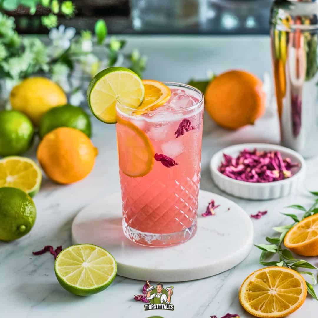 Mayan Citrus Breeze with Hibiscus Syrup