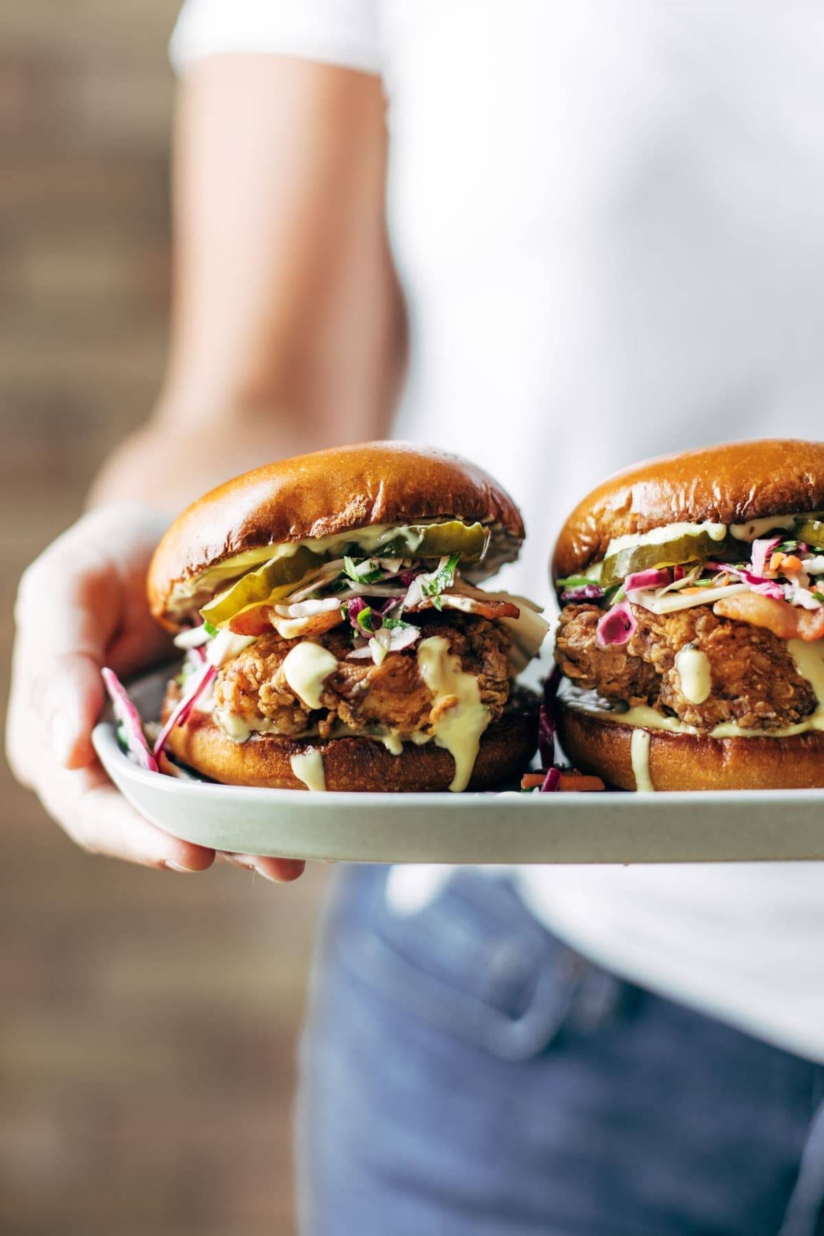 New Orleans Spiced Chicken Sandwich with Pickled Slaw