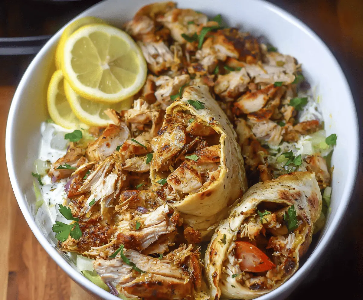 Slow-Cooked Chicken Shawarma with Garlic Tahini Sauce