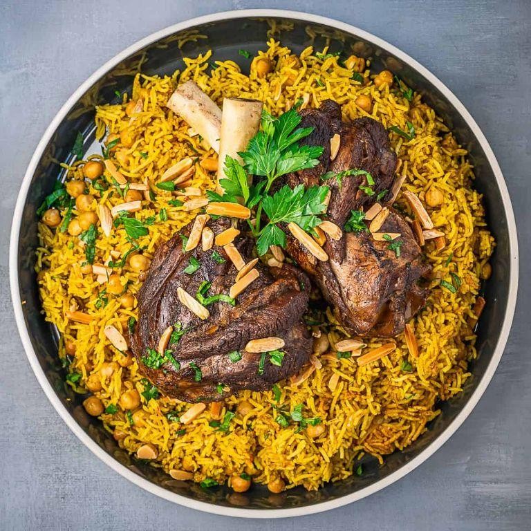 Herb-Infused Syrian Rice with Lamb and Toasted Almonds