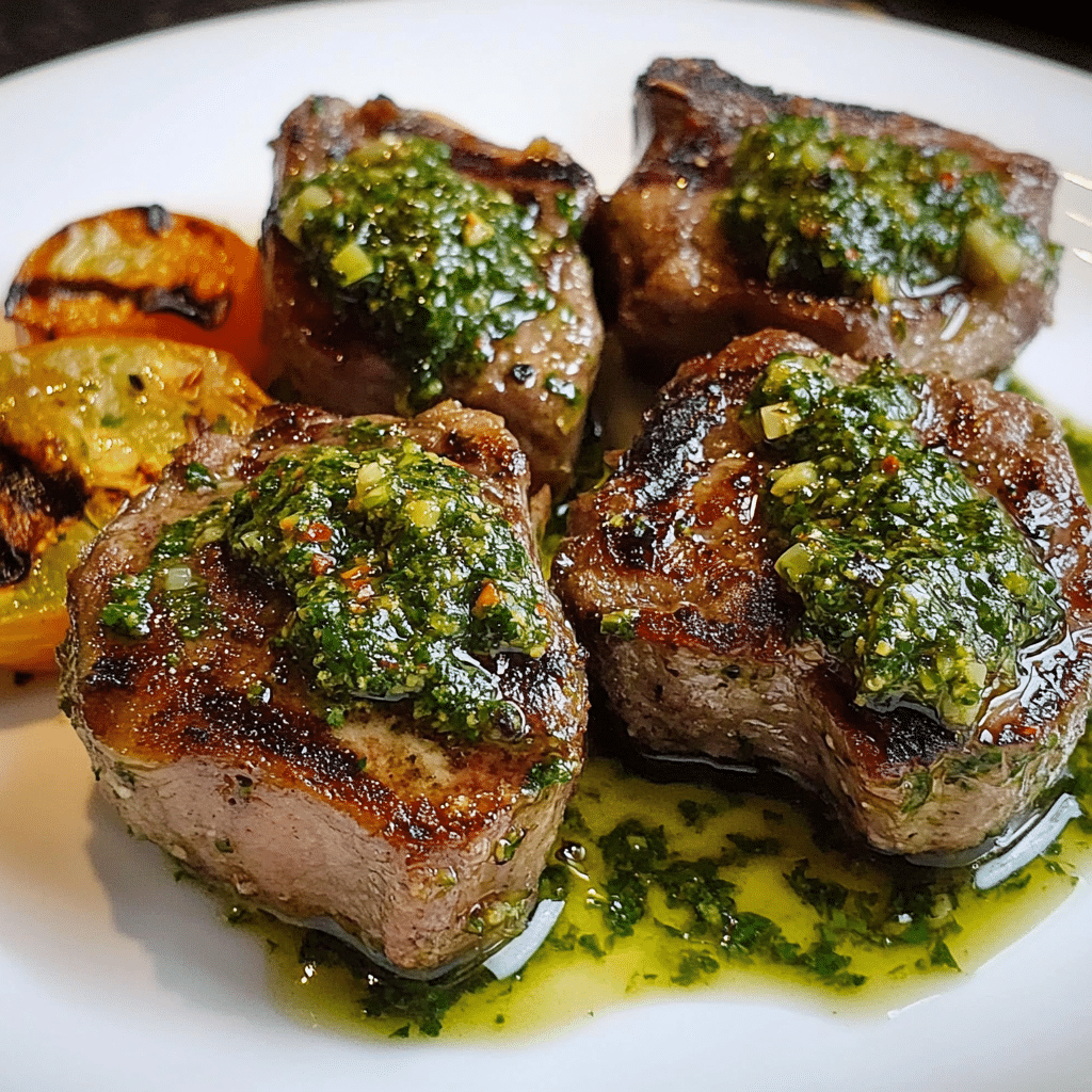 Oven-Roasted Lamb Chops with Wattleseed and Mint Pesto
