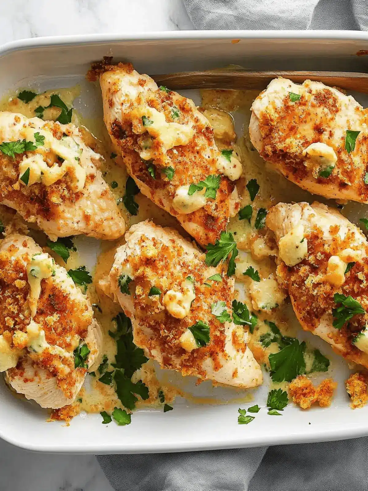 Sheet Pan Baked Caesar Chicken with Garlic Croutons