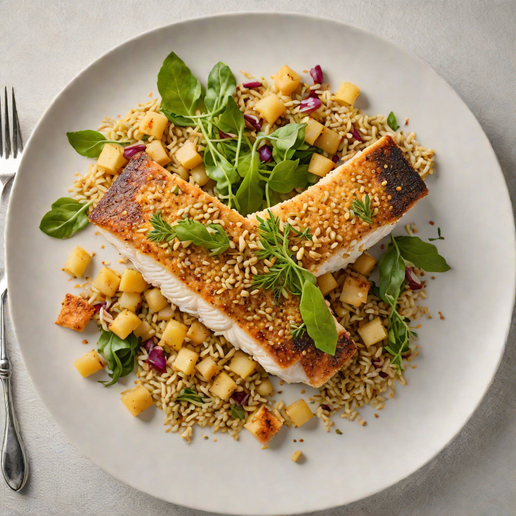 Pan-Seared Barramundi with Wattleseed and Macadamia Crust