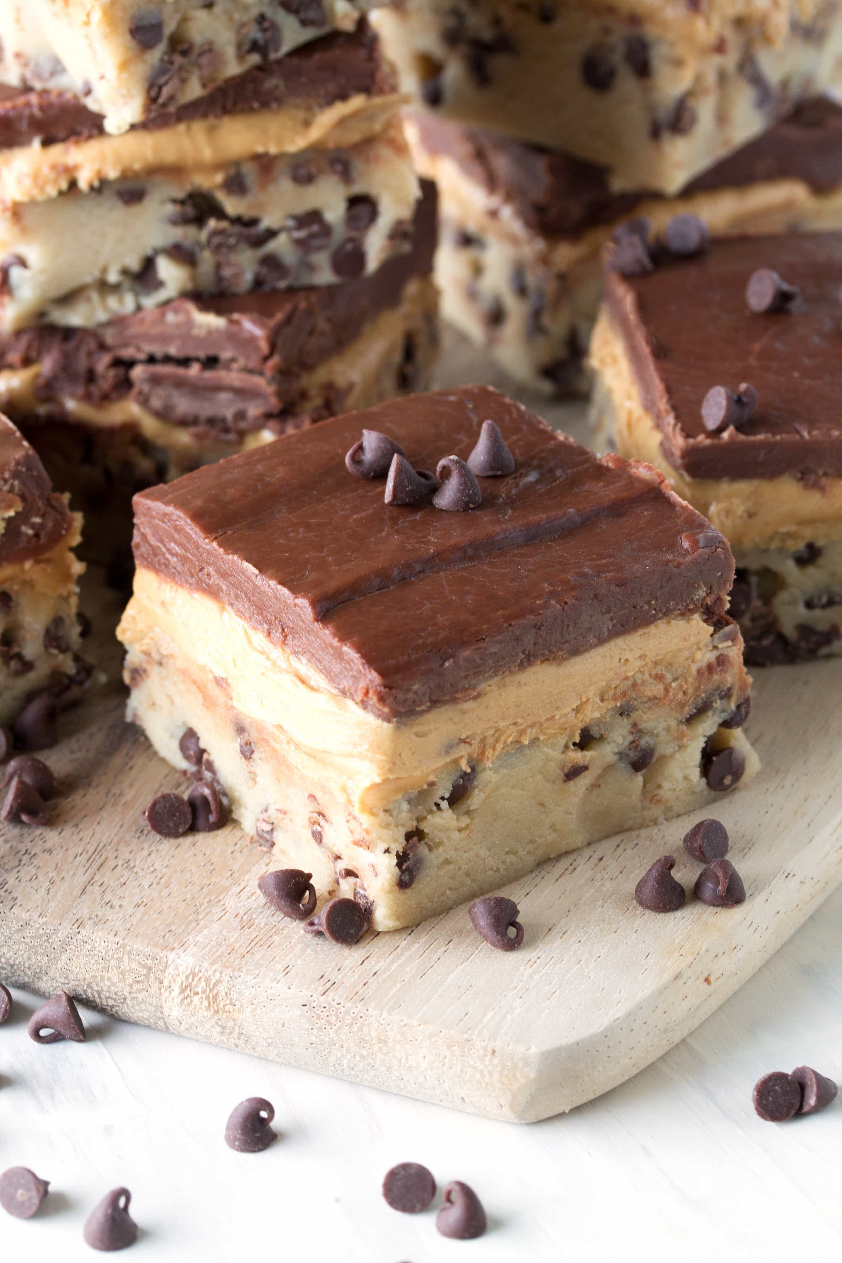 No-Bake Peanut Butter Chocolate Chip Cookie Dough Bars