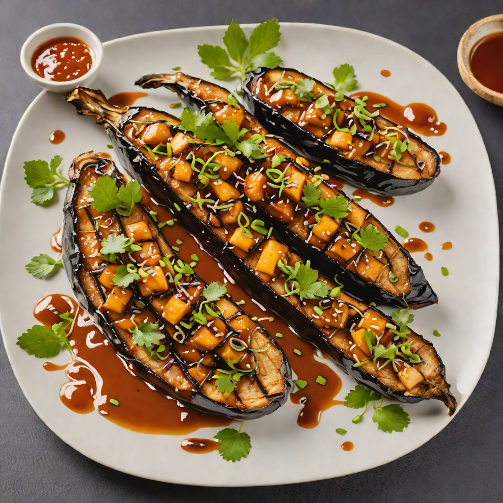 Charred Miso-Glazed Eggplant with Tropical Tiki Sauce