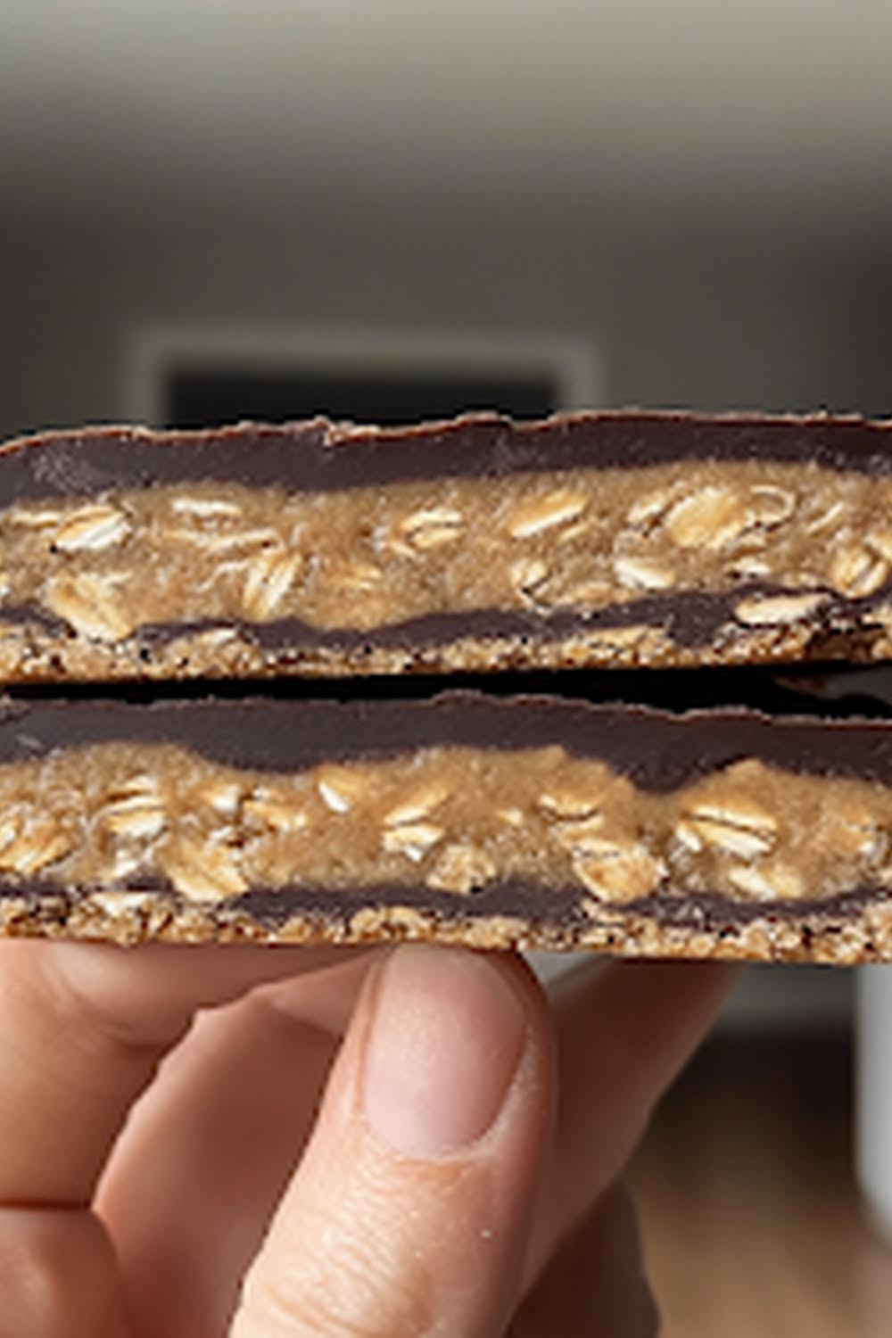 No-Bake Chocolate Oatmeal Bars with Peanut Butter Drizzle