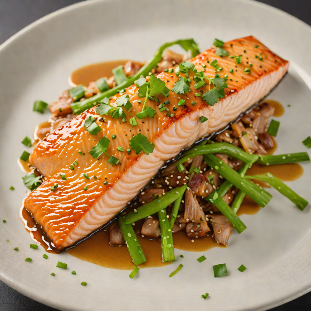 Pan-Roasted Salmon with Miso-Ginger Glaze and Scallions