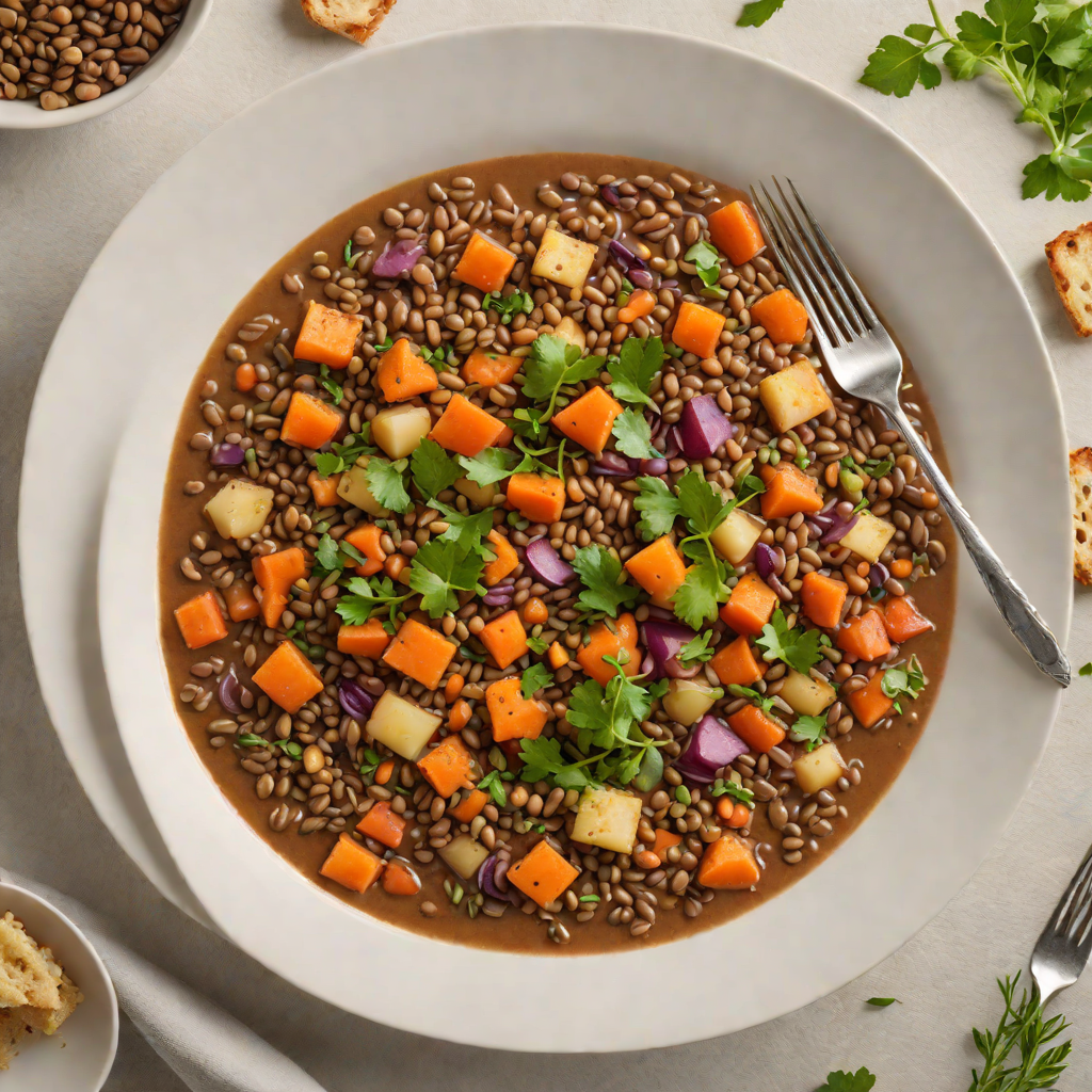 Vegetarian Quarter-Hour Lentil Stew with Root Vegetables