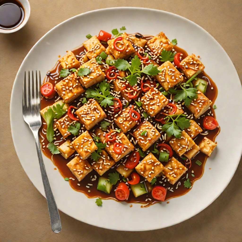 Stir-Fried Tofu with Spicy Sesame-Ginger Sauce