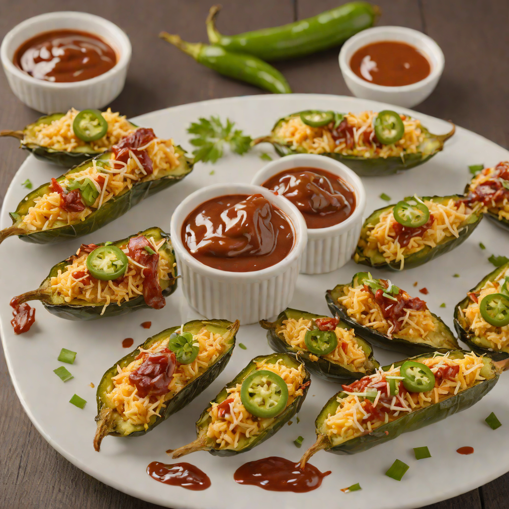 Cheesy Jalapeño Poppers with Tangy BBQ Dipping Sauce