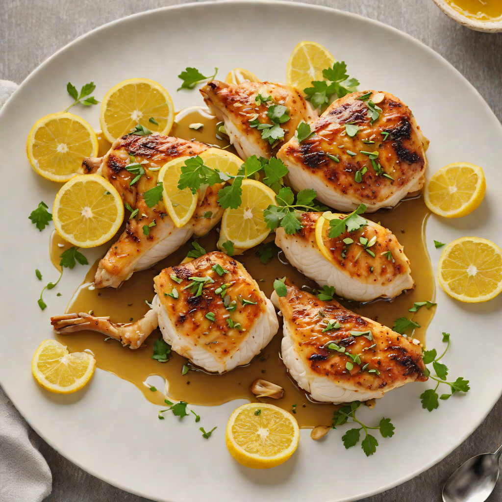 Pan-Seared Chicken with Quartered Lemon and Garlic Confit