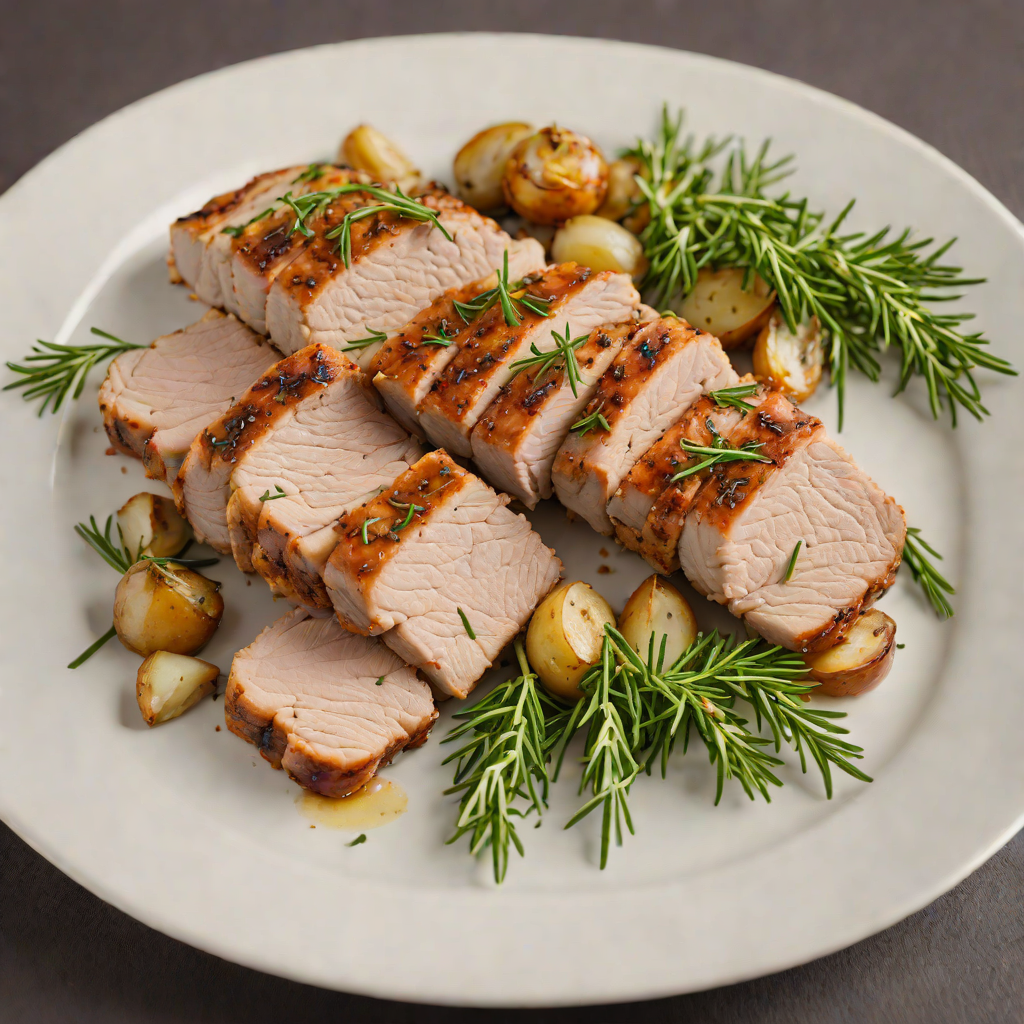 Half-Staffed Herb-Roasted Pork Loin with Garlic and Rosemary