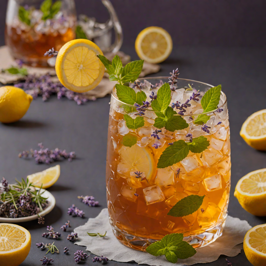 Honey-Lavender Iced Tea with Lemon and Mint