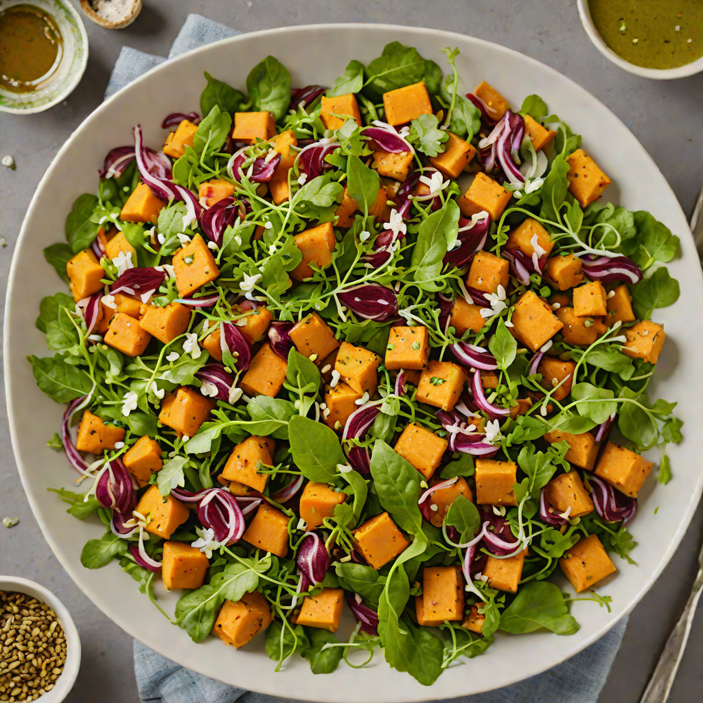 Roasted Quandong and Sweet Potato Salad with Pepita Dressing