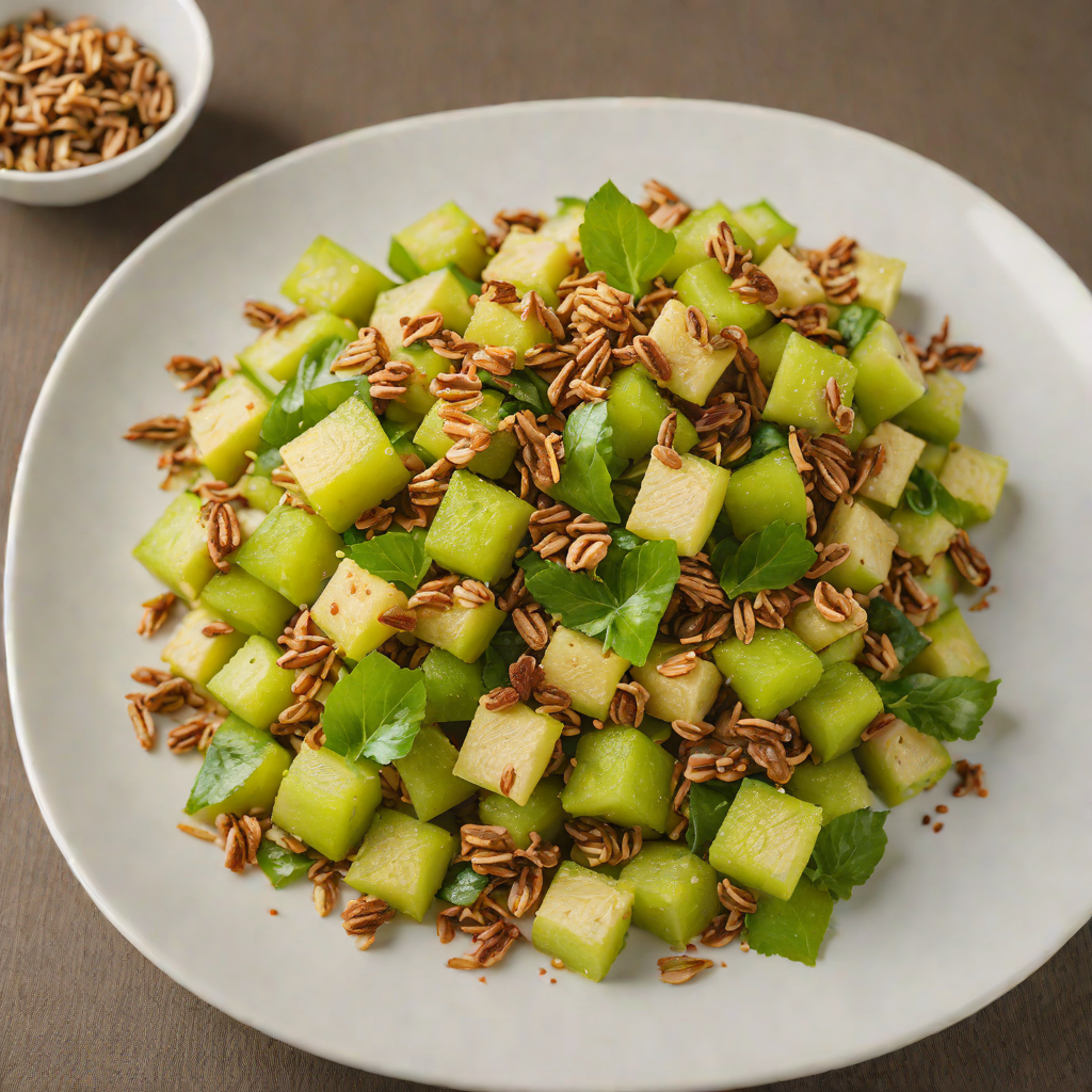 Stir-Fried Okinawan Bitter Melon with Tofu and Bonito Flakes