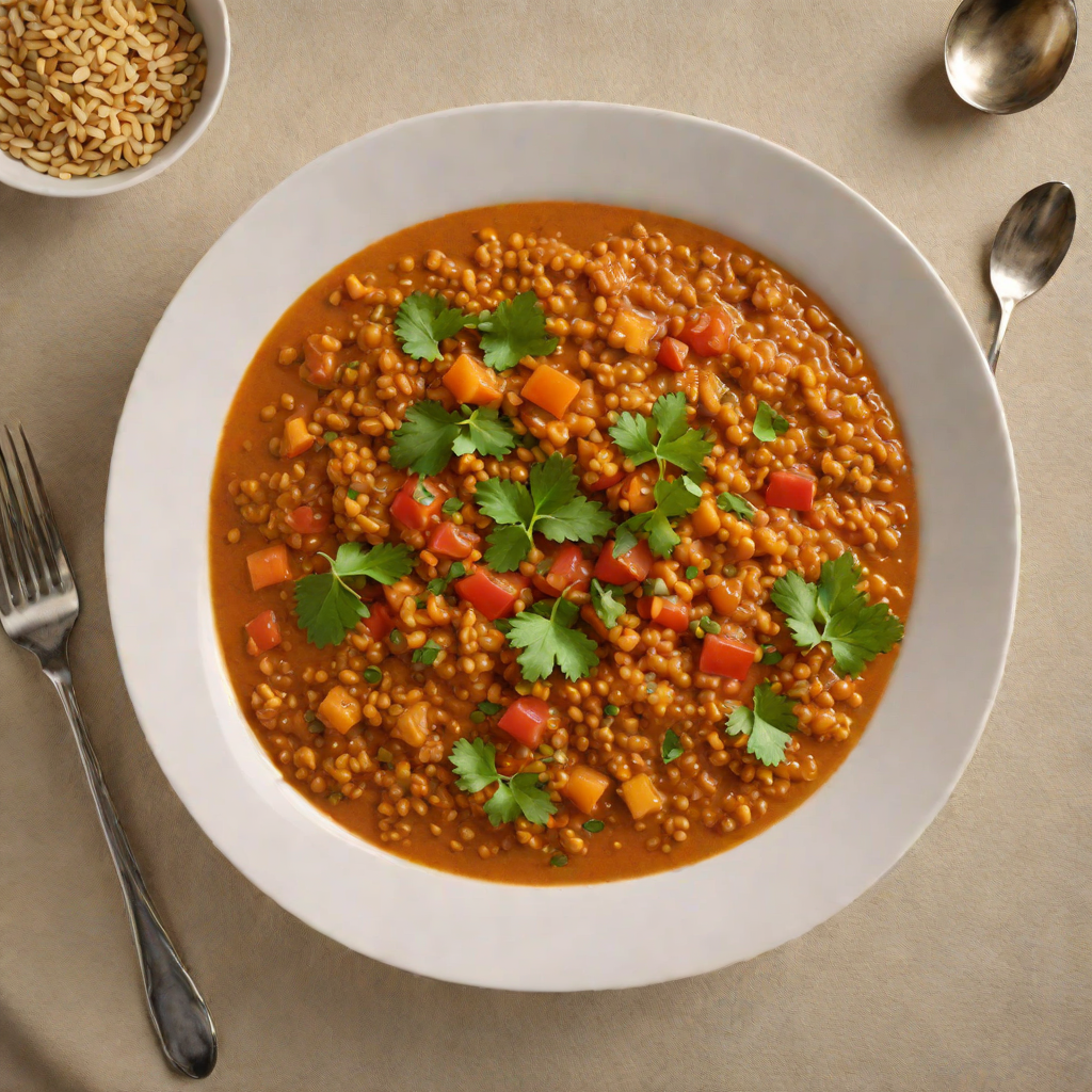 Berbere-Spiced Red Lentil Stew with Garlic and Tomato