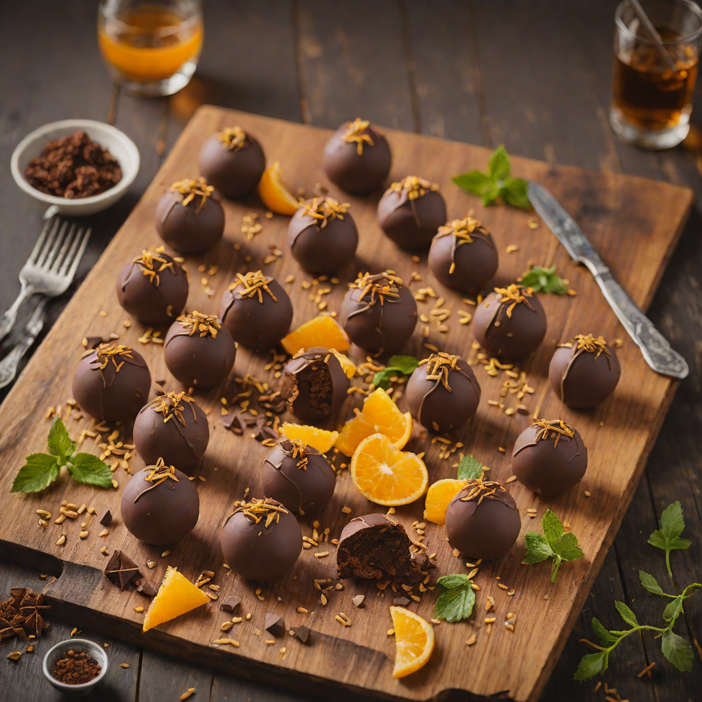 Cognac-Infused Chocolate Truffles with Orange Zest