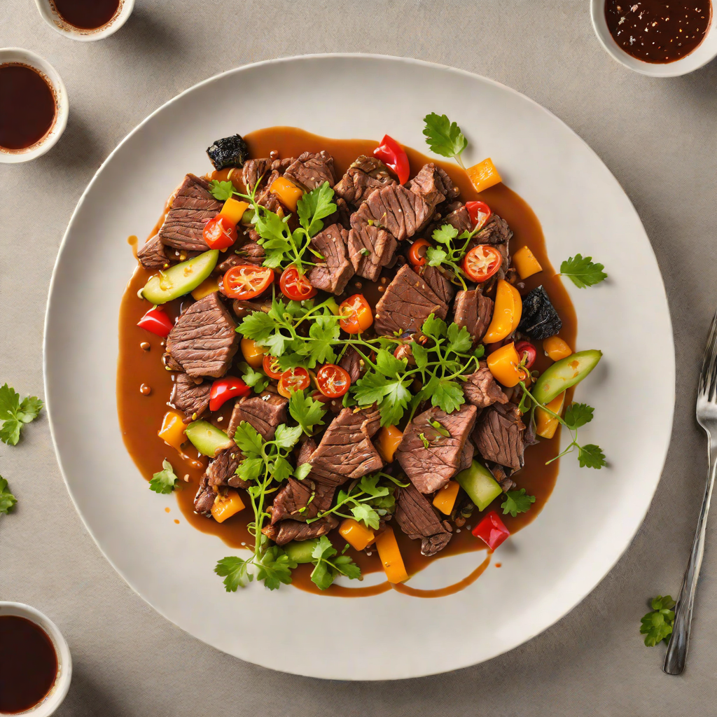 Kangaroo Fillet Stir-Fry with Bush Tomato and Kakadu Plum Sauce