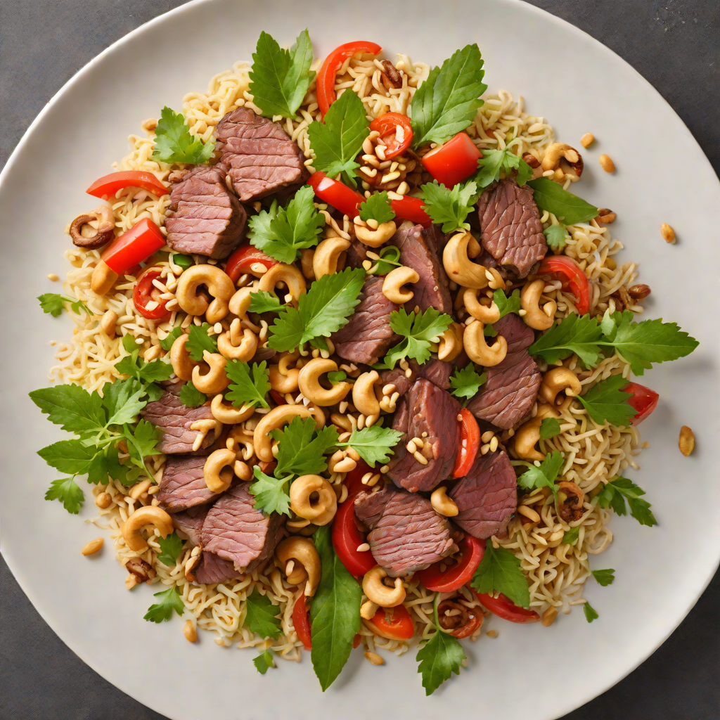 Kangaroo Fillet Stir-Fry with Bush Tomato and Cashews