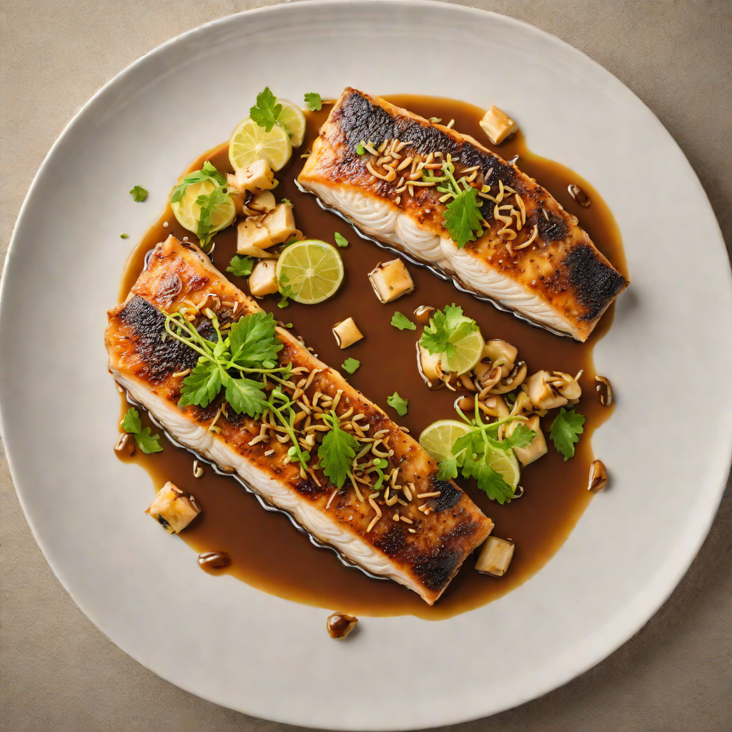 Pan-Seared Sea Bass with Ginger-Soy Reduction