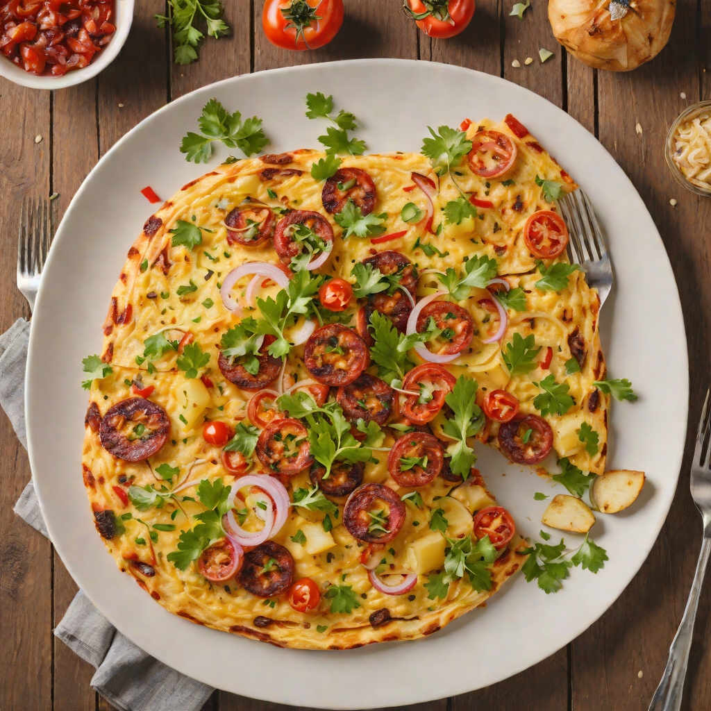 Pan-Fried Chorizo and Potato Tortilla with Onions