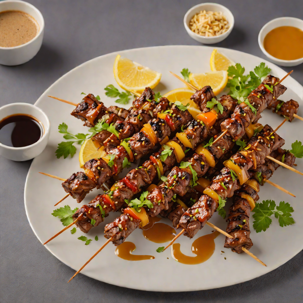 Spiced Coffee-Infused Honey Glazed Beef Skewers