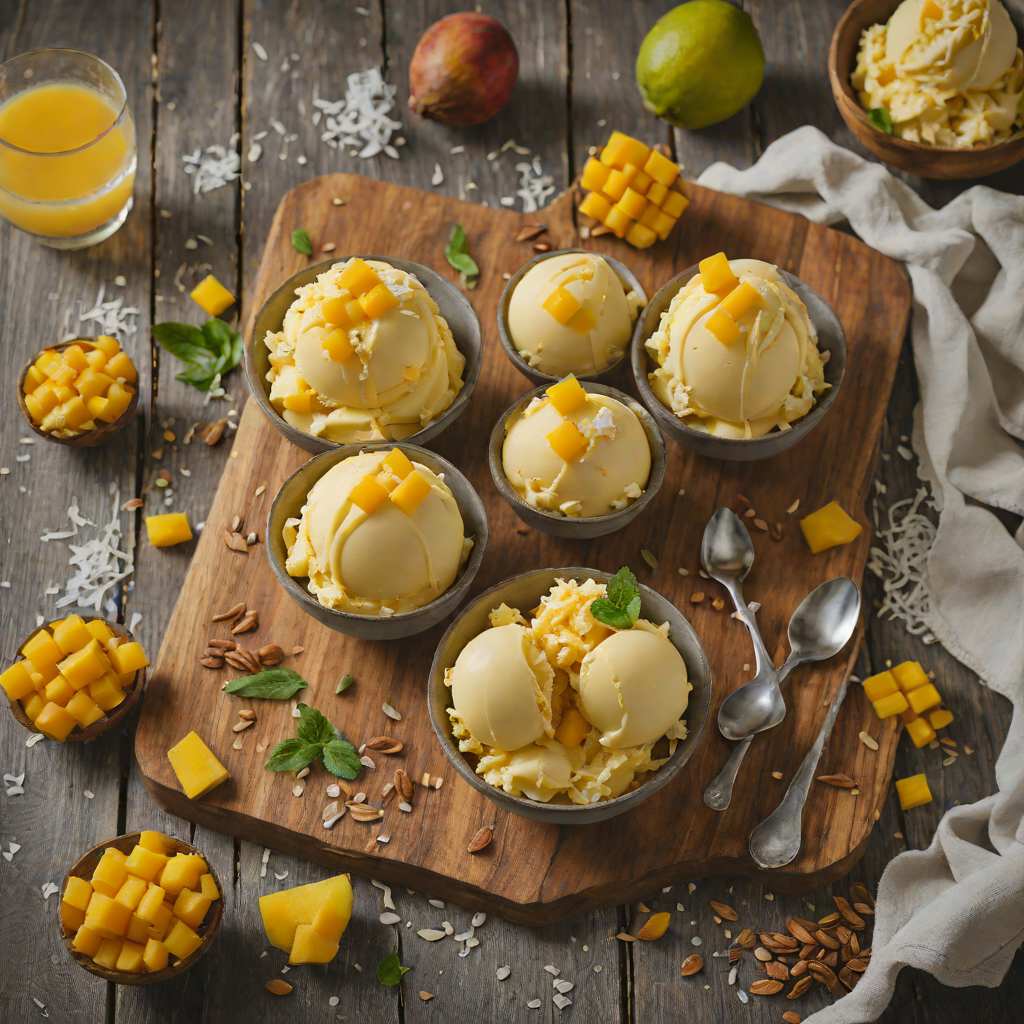 No-Churn Mango Coconut Gelato