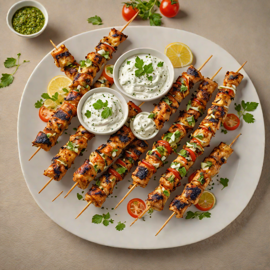 Grilled Za’atar Chicken Skewers with Tzatziki Sauce