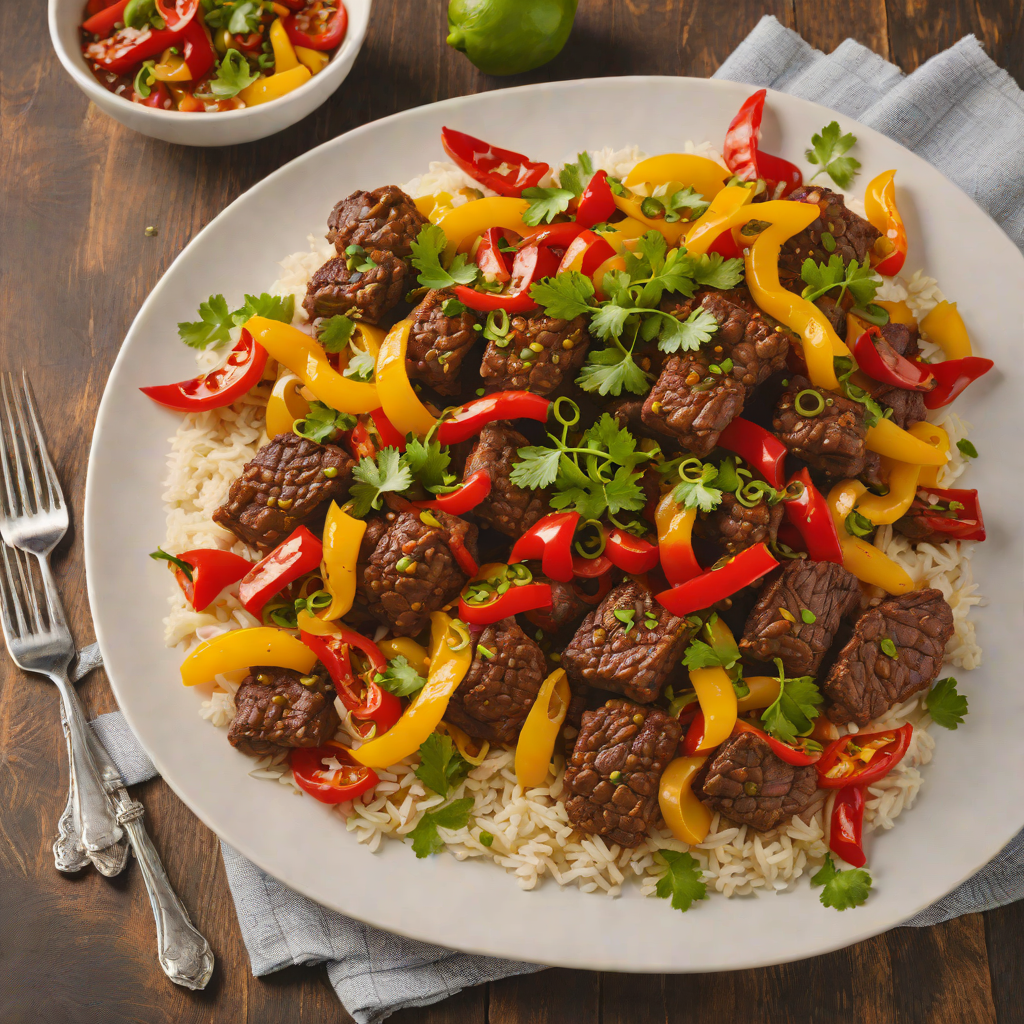 Ethiopian-Inspired Spiced Beef Tibs with Sautéed Peppers