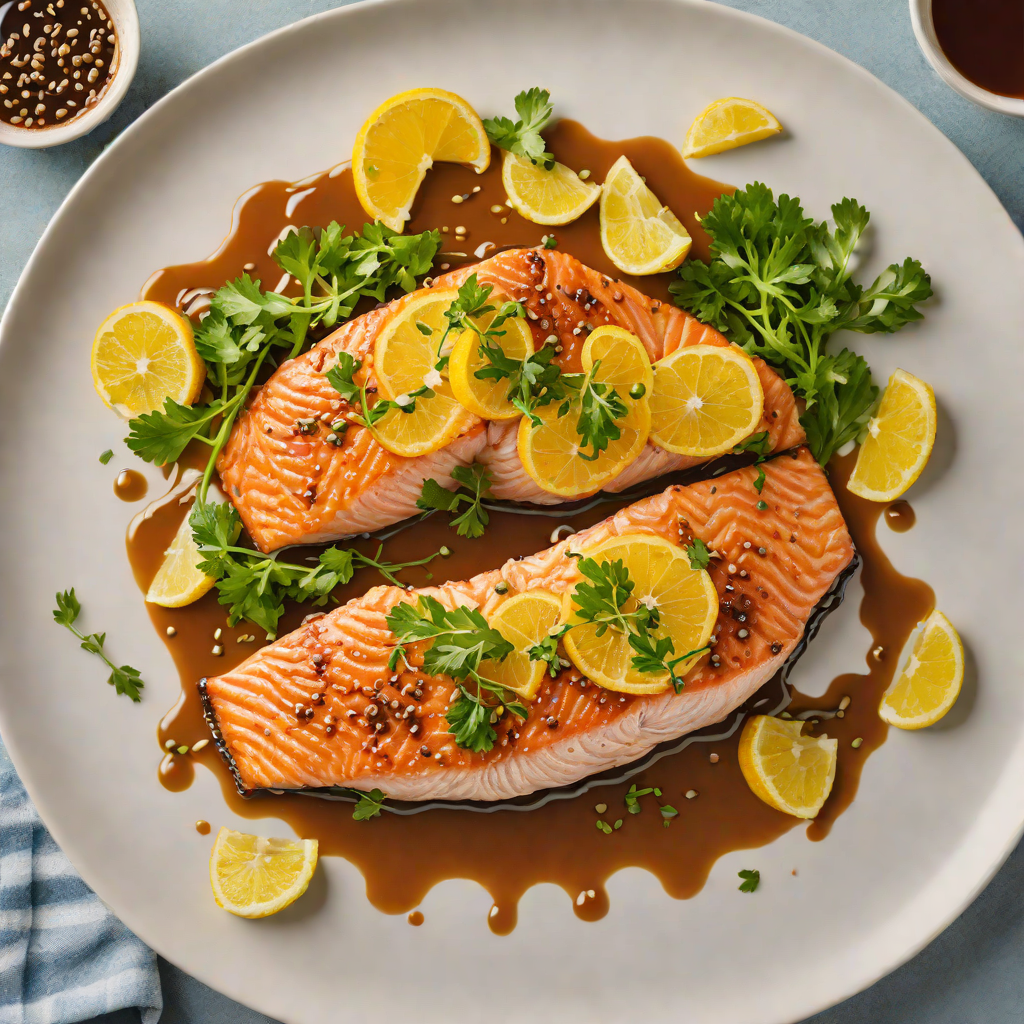 Pan-Seared Salmon with Citrus Soy Reduction and Ginger