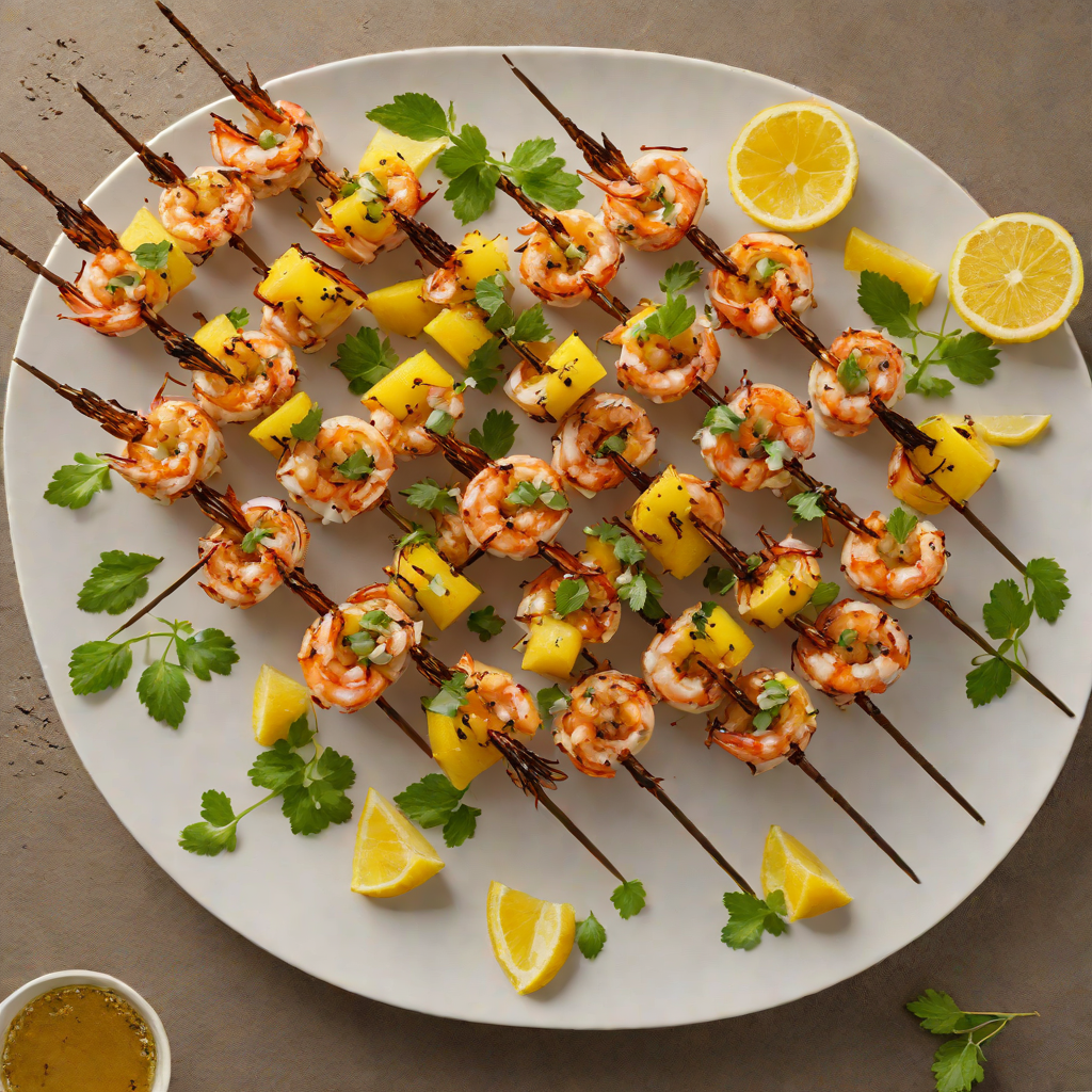 Black Rum-Spiced Shrimp Skewers with Pineapple Glaze