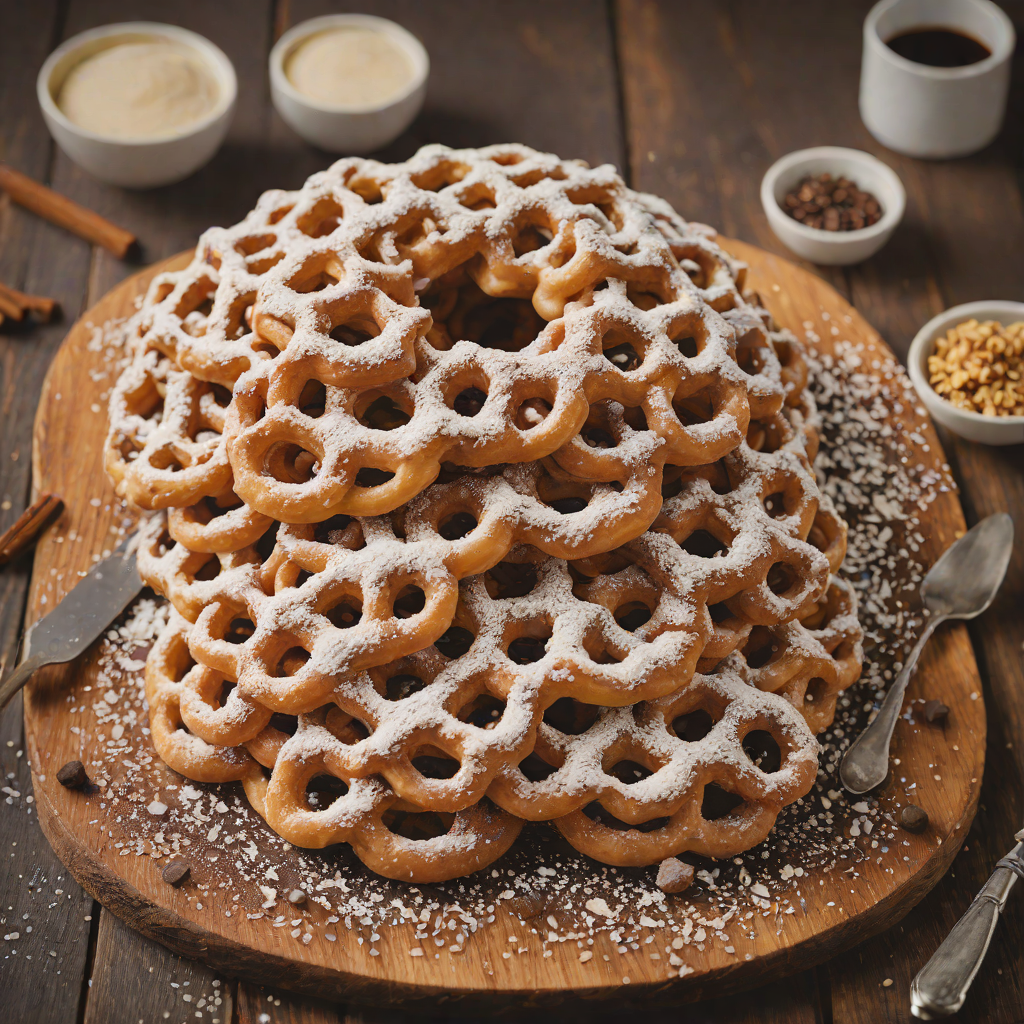 Chocolate Funnel Cake with Cinnamon Sugar Dusting