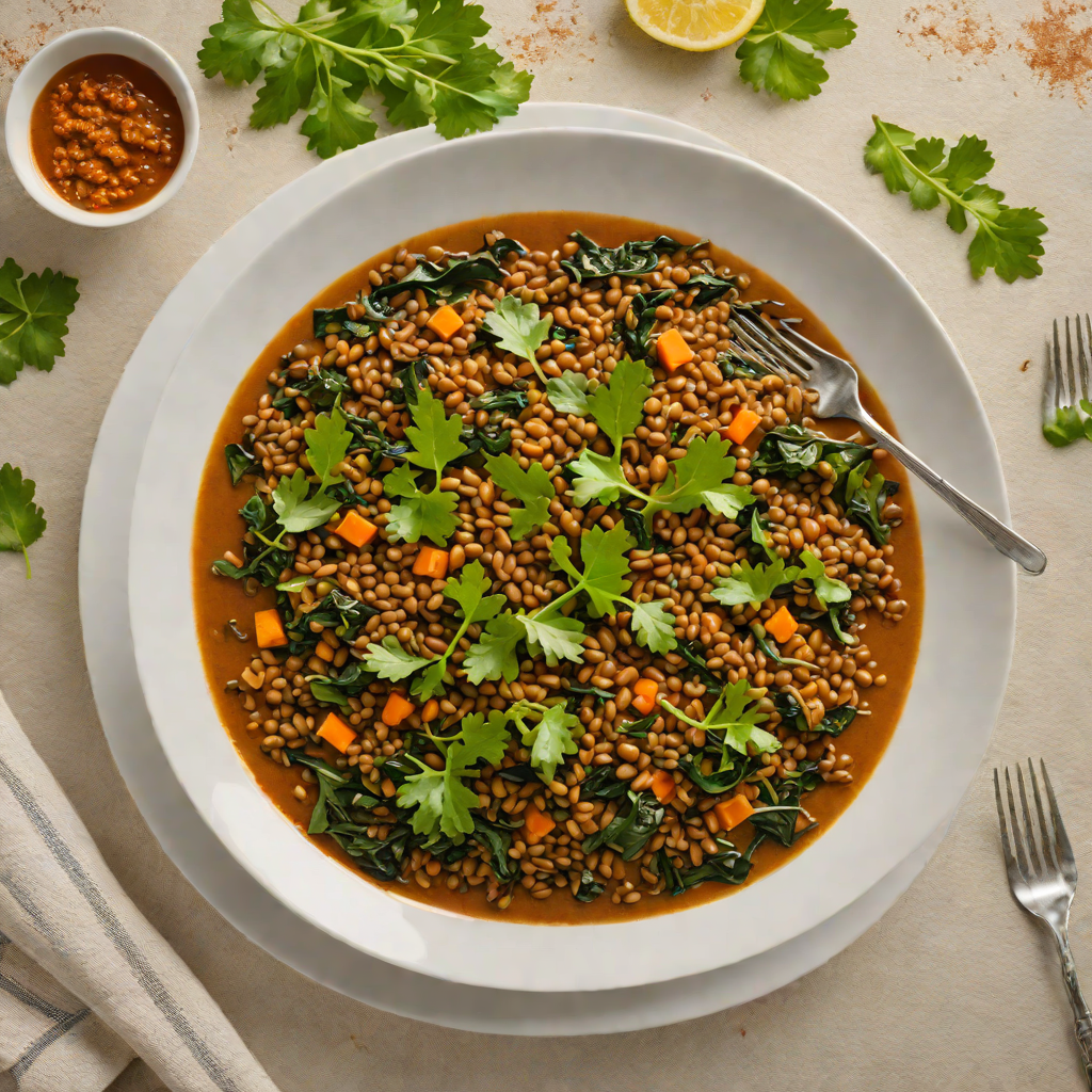 Slow-Cooked Lentil and Collard Green Wat with Berbere