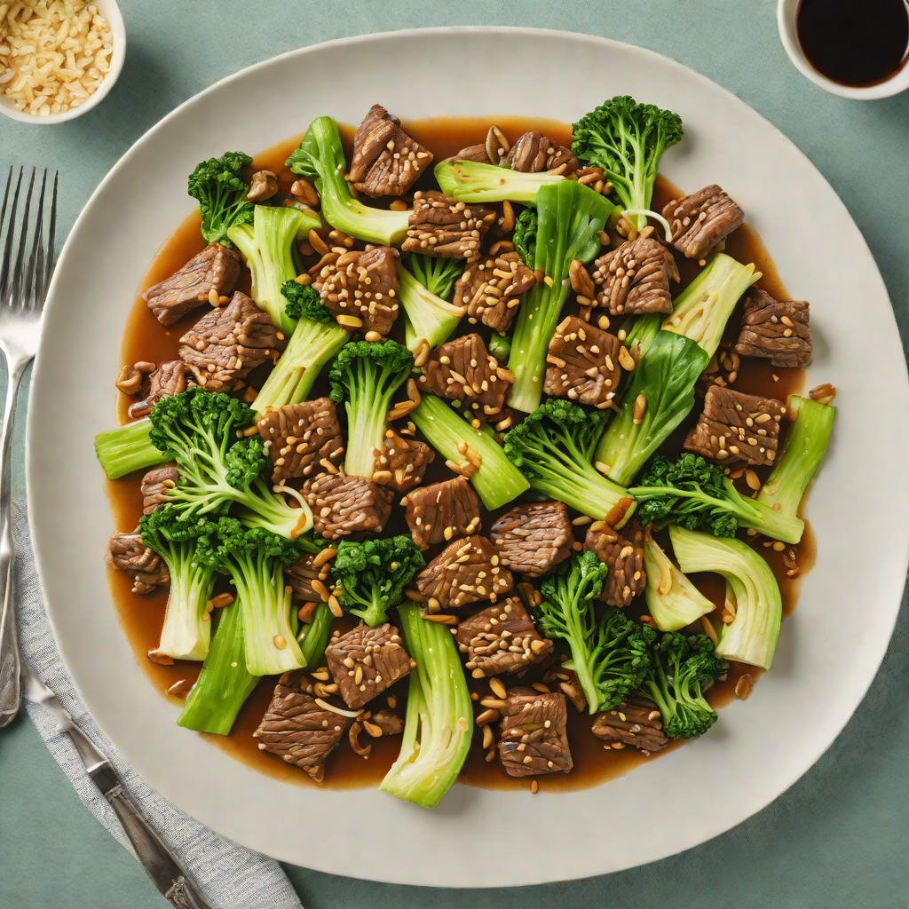 Stir-Fried Beef with Garlic and Baby Bok Choy
