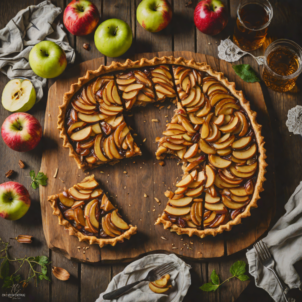 Rustic Dutch Apple and Whiskey Glazed Tart