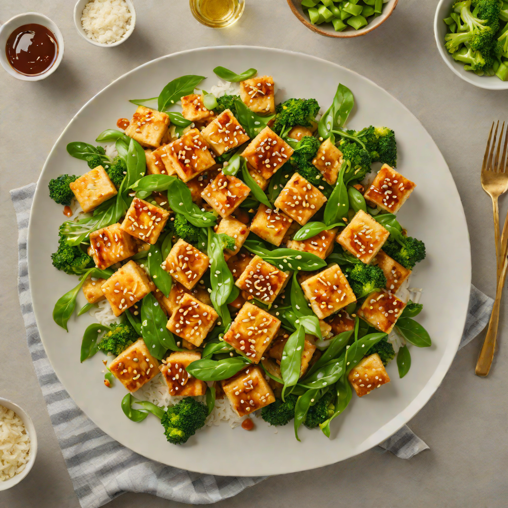 Quick Soy-Ginger Stir-Fried Tofu with Broccoli and Snow Peas