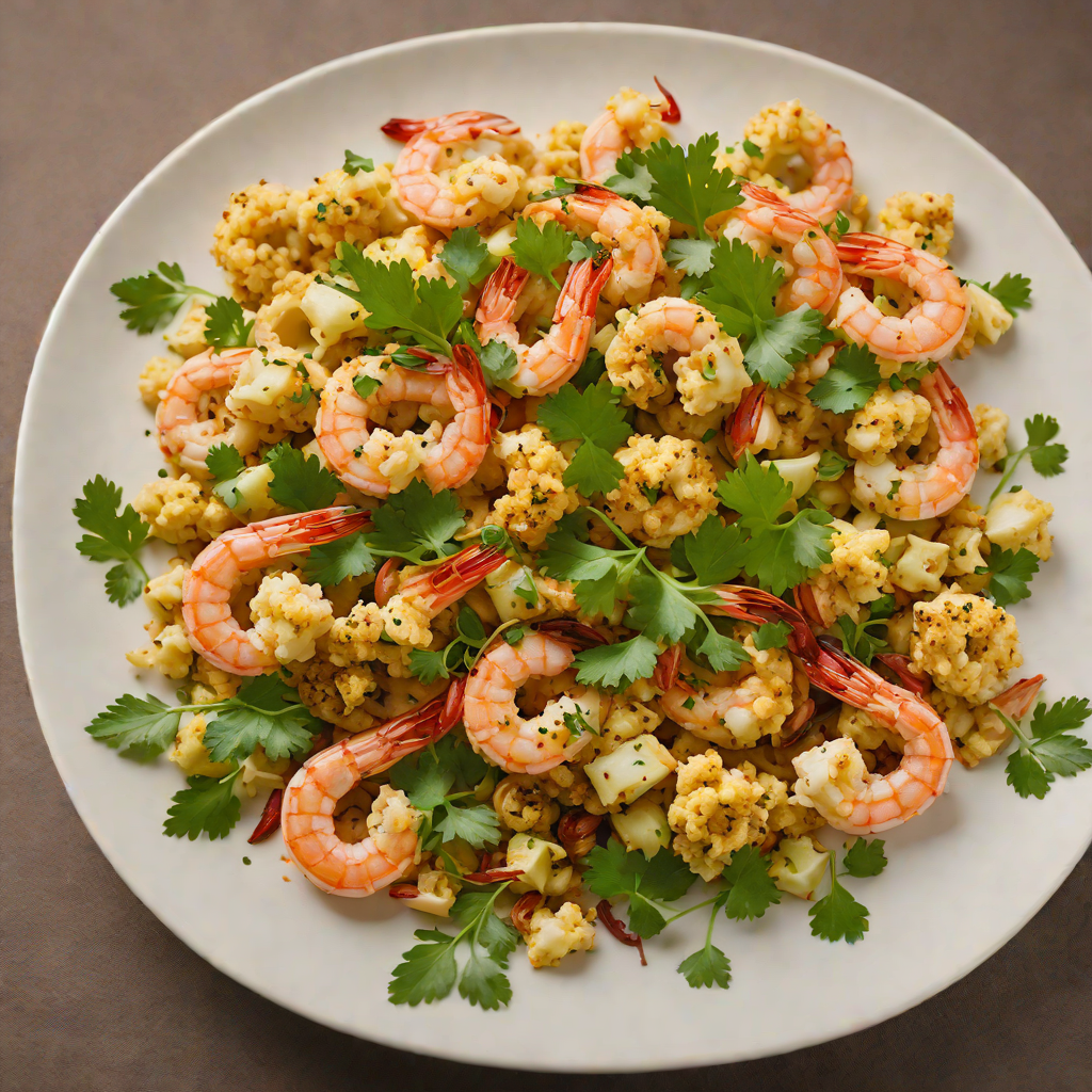 Sautéed Shrimp with Spicy Roasted Cauliflower and Cilantro