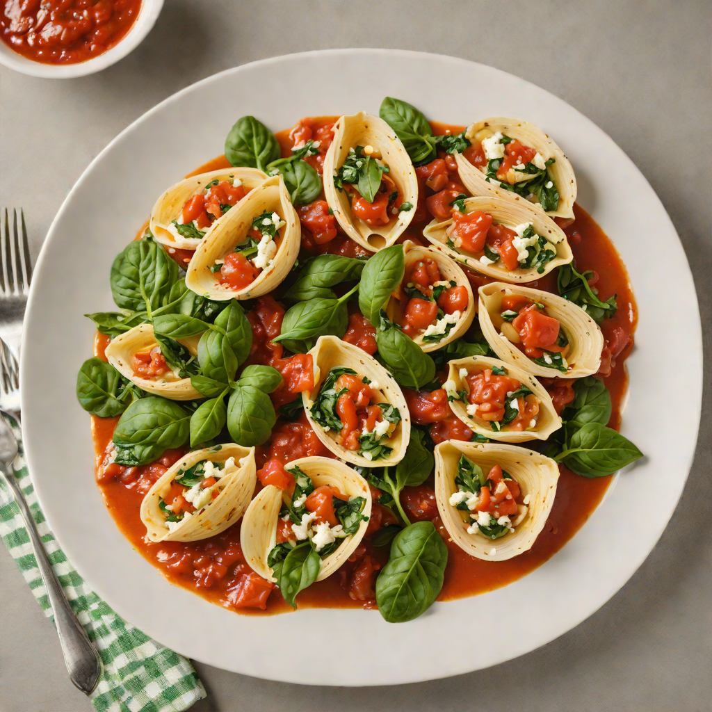 Half-Baked Ricotta and Spinach Stuffed Shells with Tomato Sauce