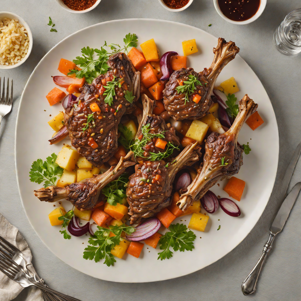 Slow-Cooked Wattleseed Lamb Shanks with Root Vegetables