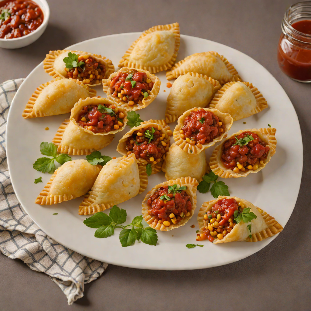 Pork and Corn Empanadas with Spiced Tomato Sauce