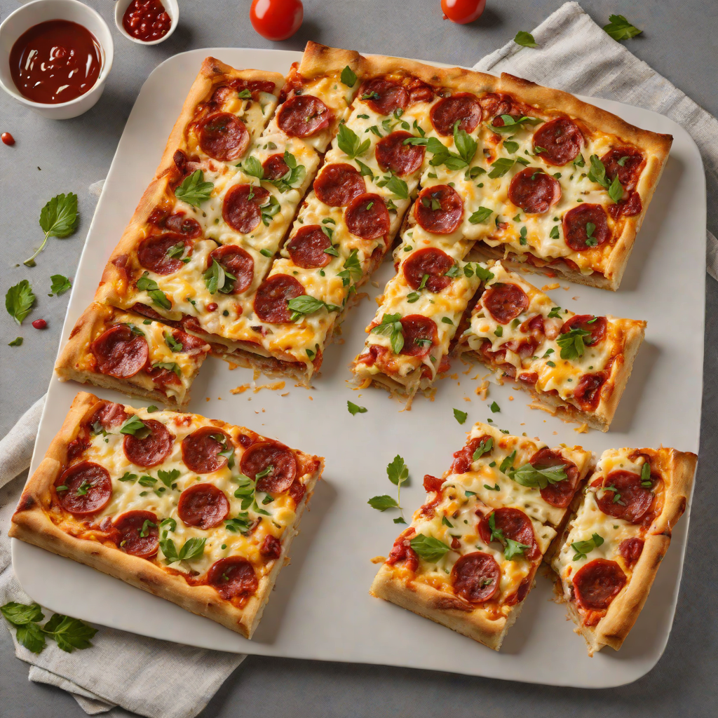 Baked Detroit-Style Square Pizza with Caramelized Pepperoni and Cheese
