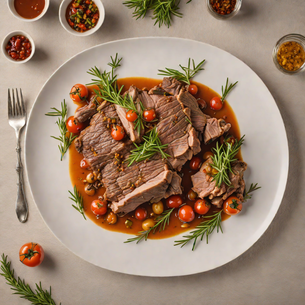 Slow-Roasted Lamb Shoulder with Rosemary and Bush Tomato Chutney