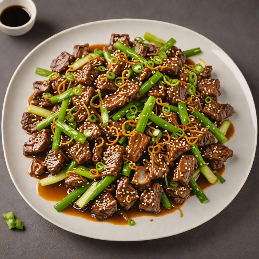 Stir-Fried Ginger Scallion Beef with Oyster Sauce