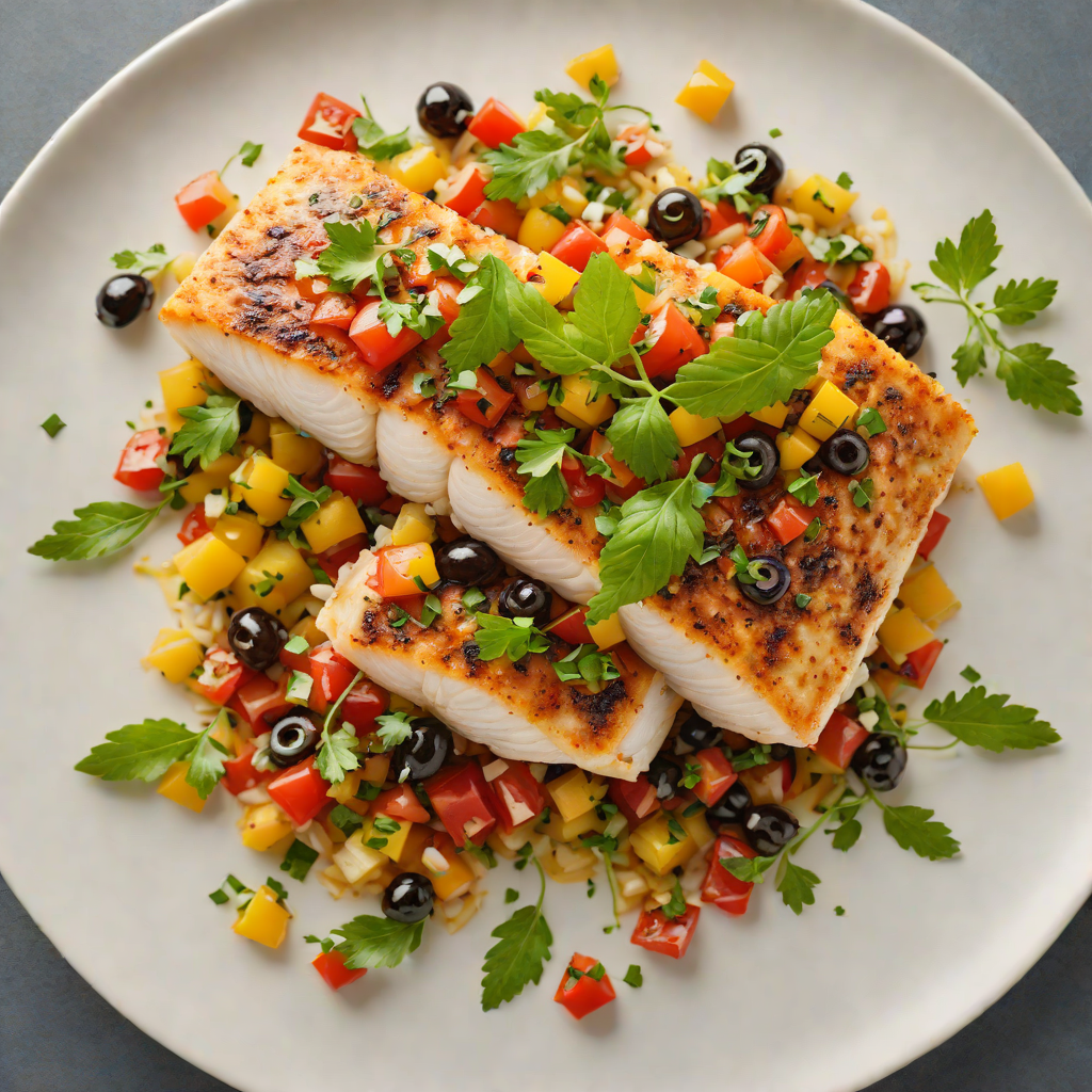 Pan-Seared Cod with Mediterranean Olive-Tomato Salsa