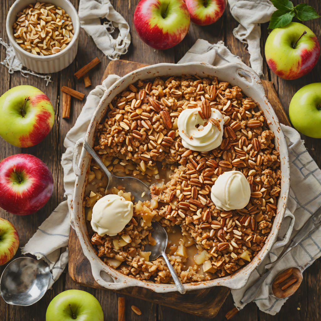 Baked Cinnamon-Butter Apple Crisp with Almond Streusel